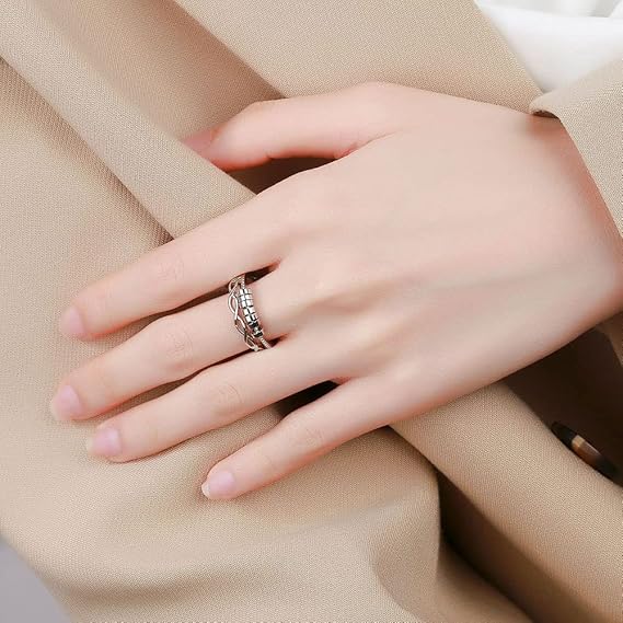 Silver Infinity Fidget Ring Adjustable