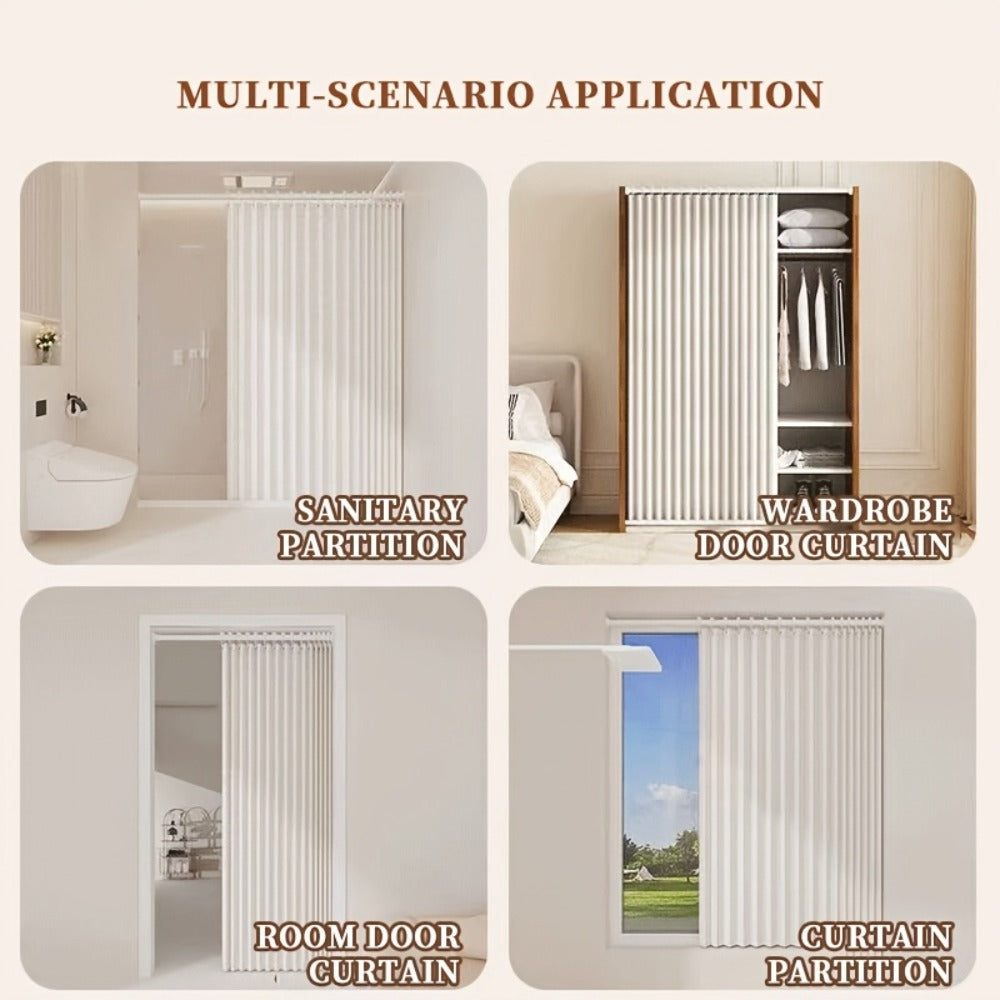 Magnetic Room Divider Curtain Doorway - Rodless Bohemian Striped Door Curtain, 210GSM Thickened Polyester