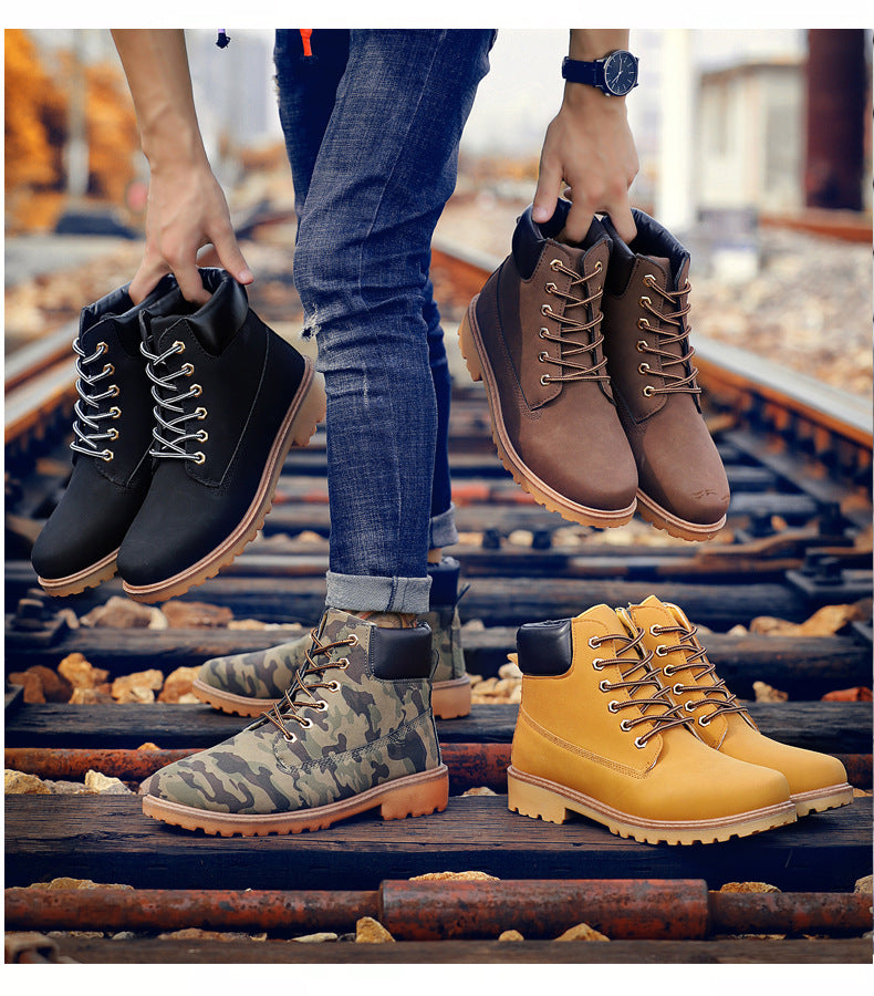 High Top Martin Boots for Men with Casual Workwear Style and Durability