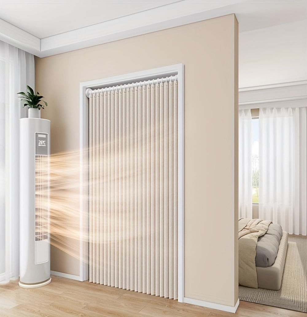 Magnetic Room Divider Curtain Doorway - Rodless Bohemian Striped Door Curtain, 210GSM Thickened Polyester