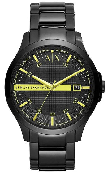 Armani Exchange Hampton AX2407 Herrenuhr – Elegantes schwarzes Zifferblatt mit schwarzem Edelstahlarmband