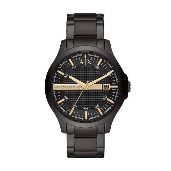 Armani Exchange Hampton AX2413 Herren-Chronograph – Schwarzes Zifferblatt mit schwarzem Edelstahlarmband
