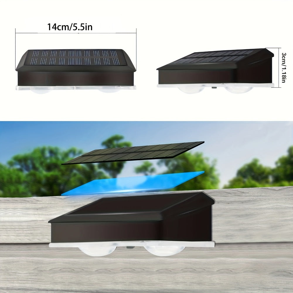 Solar Garden Light, Fence Wall Fixtures 9 Modes, Dusk Sensor and 4 or 8-Pack for Outdoor Garden Decor