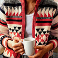 Rylan | Gemusterte Strickjacke mit Reißverschluss
