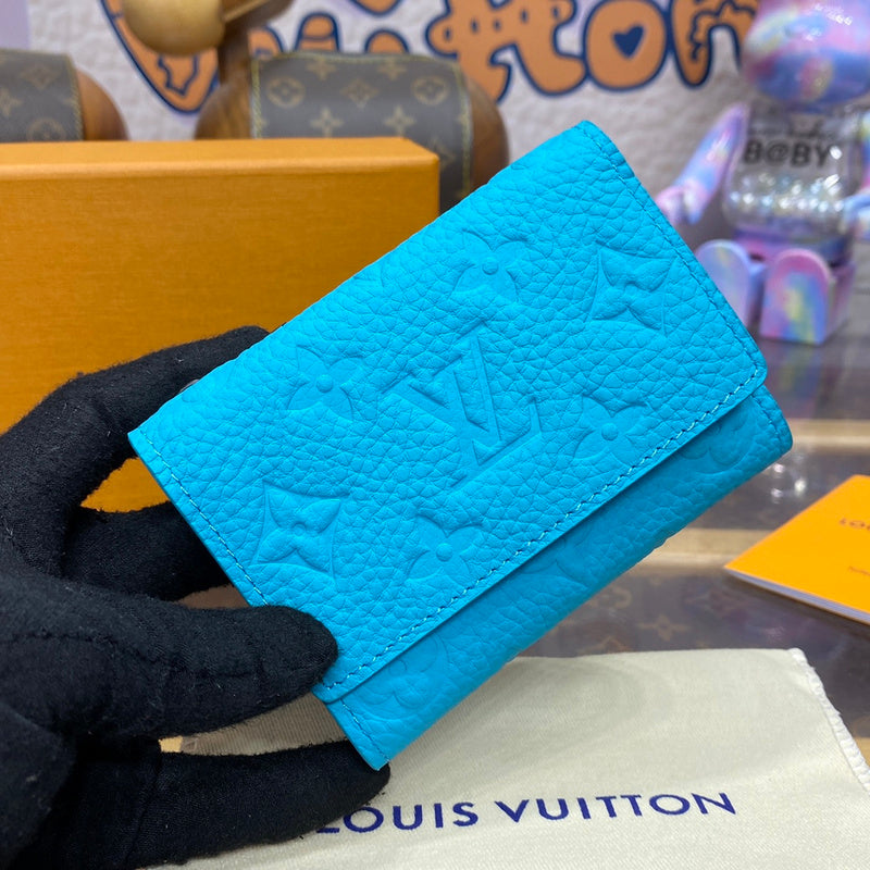 Louis Vuitton Pocket Organiser Card Holder – Turquoise Blue Monogram Empreinte