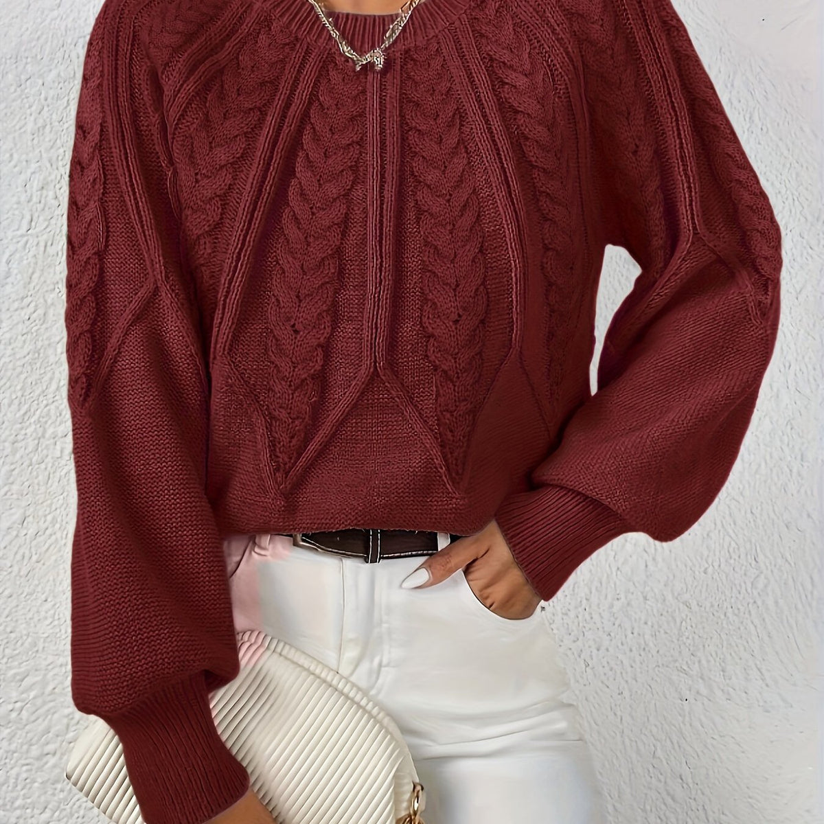 Ophelia | Entspannter Zopfmuster-Pullover