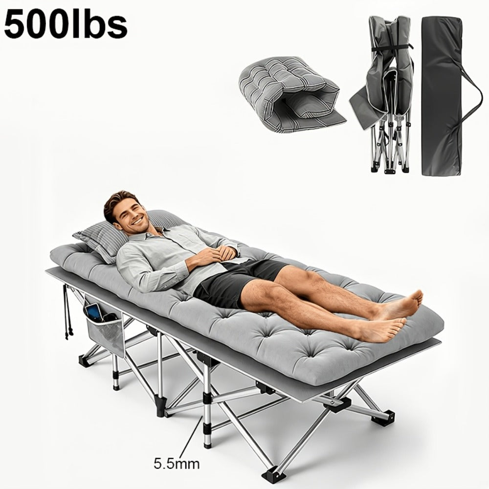 75-Inch Oversized Folding Bed with Tool-Free Assembly for Bedroom Comfort and Support