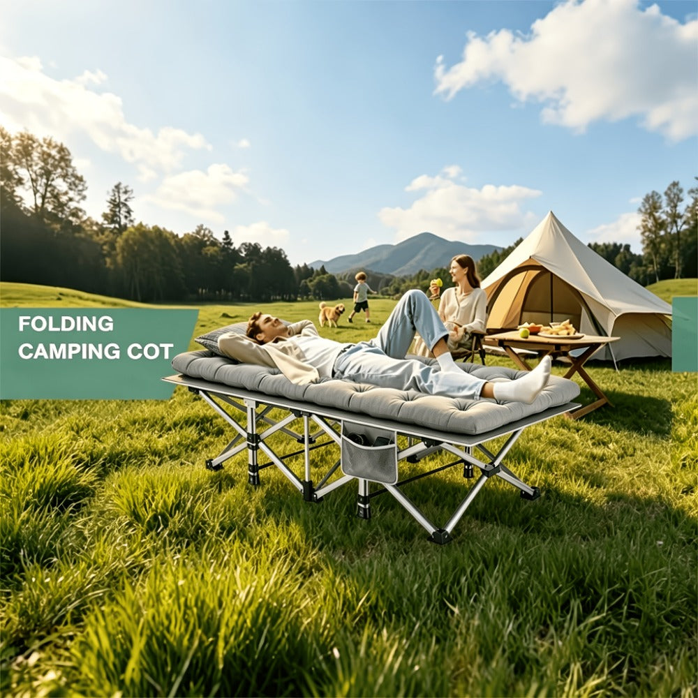 75-Inch Oversized Folding Bed with Tool-Free Assembly for Bedroom Comfort and Support