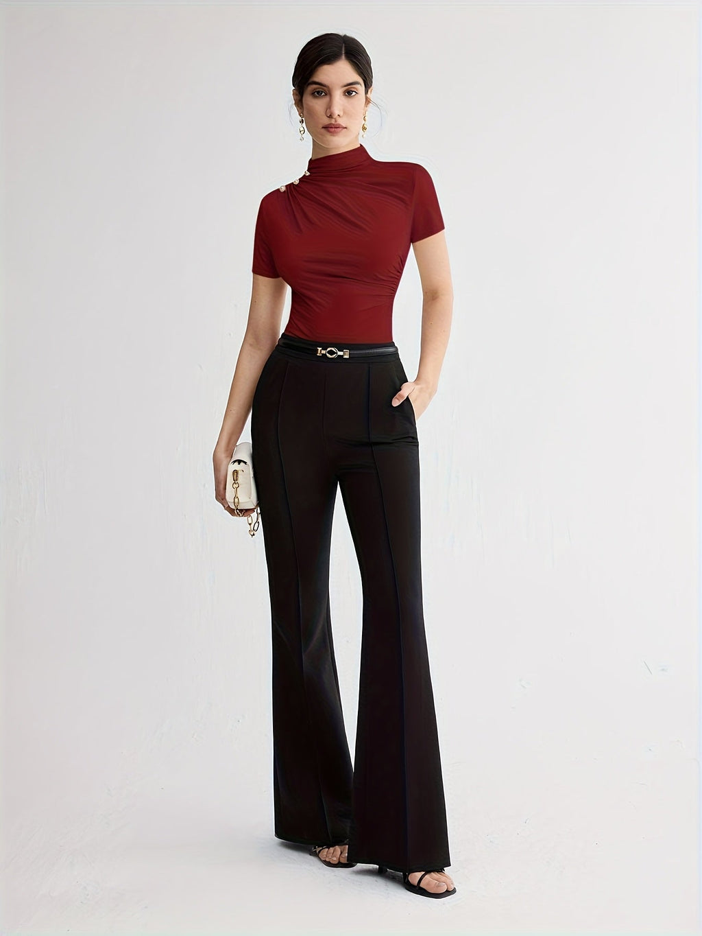 Hazel | Fitted Mock-Neck Top
