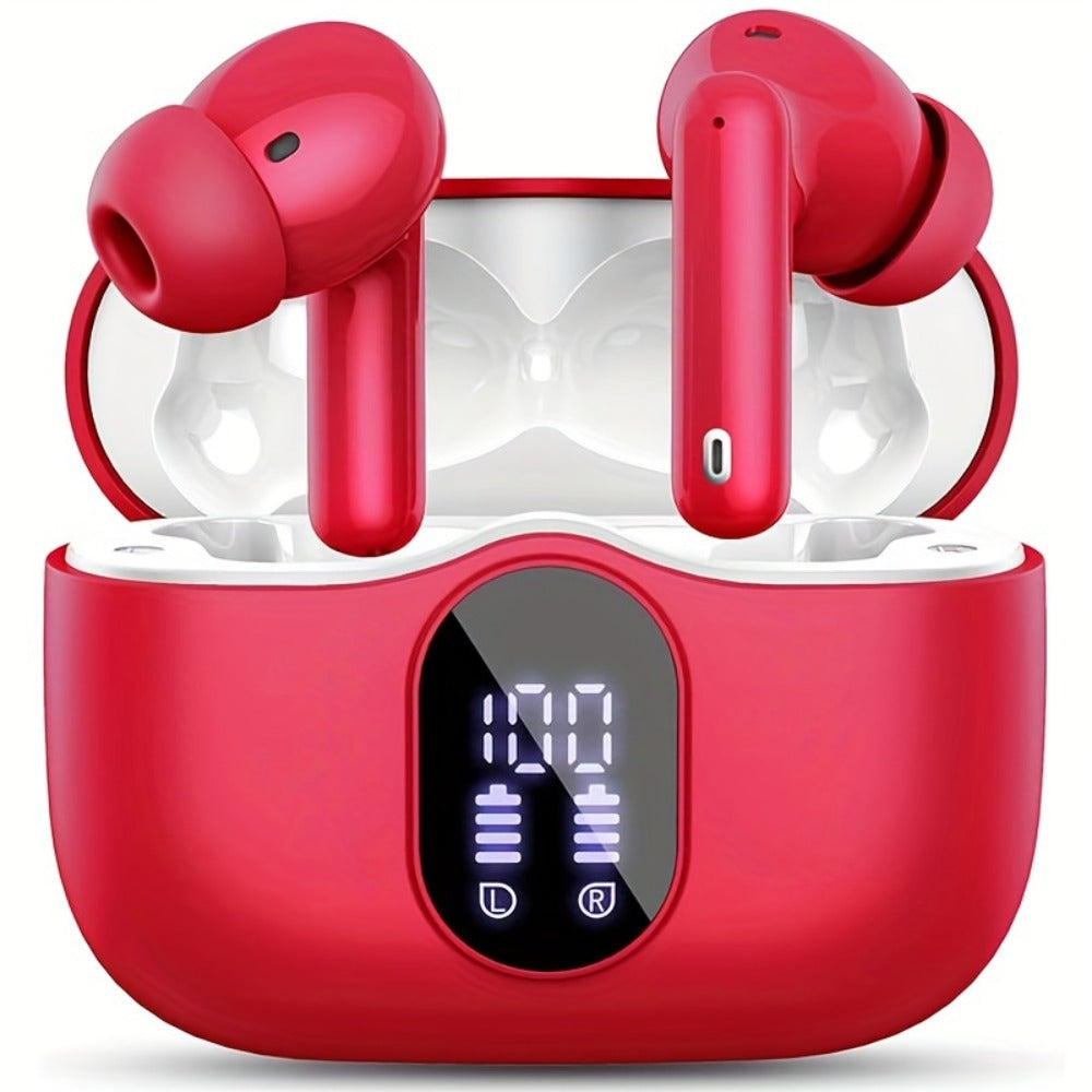 Wireless Earbuds Bluetooth 5.3 with Call Noise Reduction Mic, LED Display Case and Eight Color Options