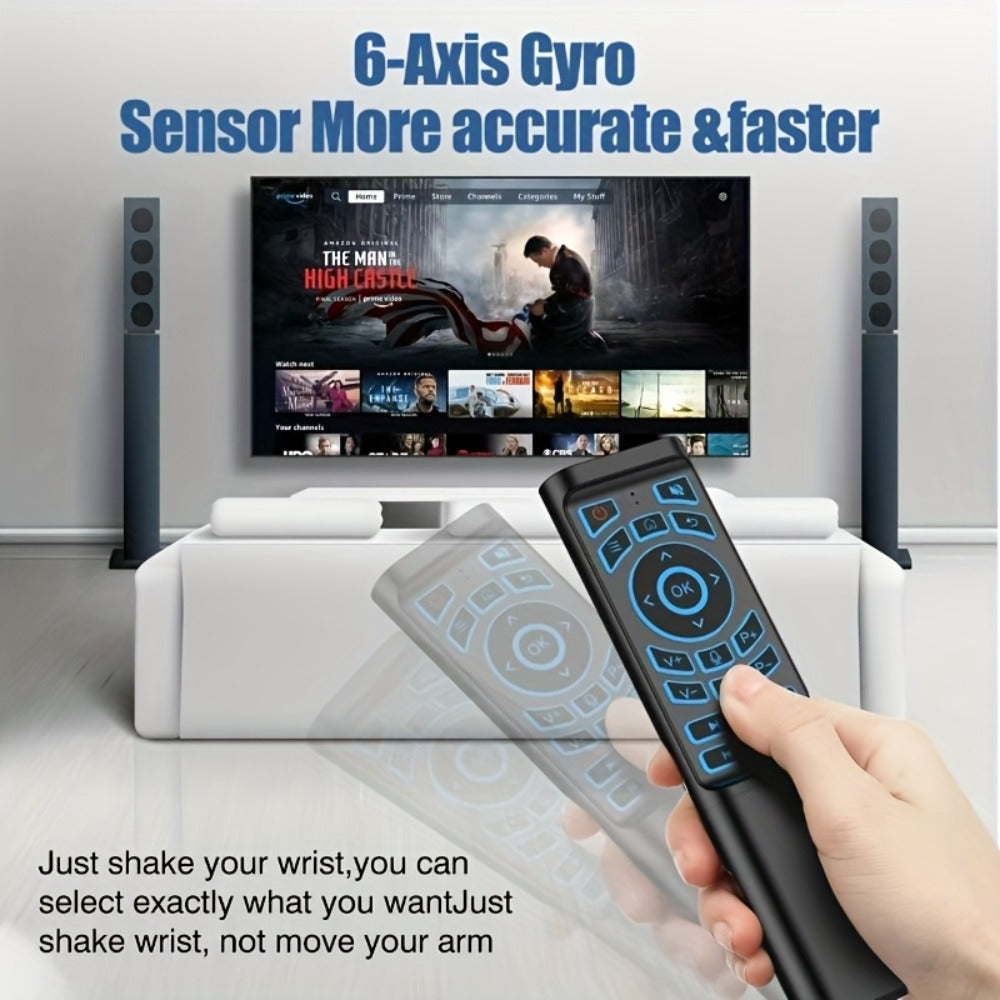 Mini Wireless Keyboard Remote Control Tri-Mode - Bluetooth & 2.4G Dual Channel, 7-Color Backlight