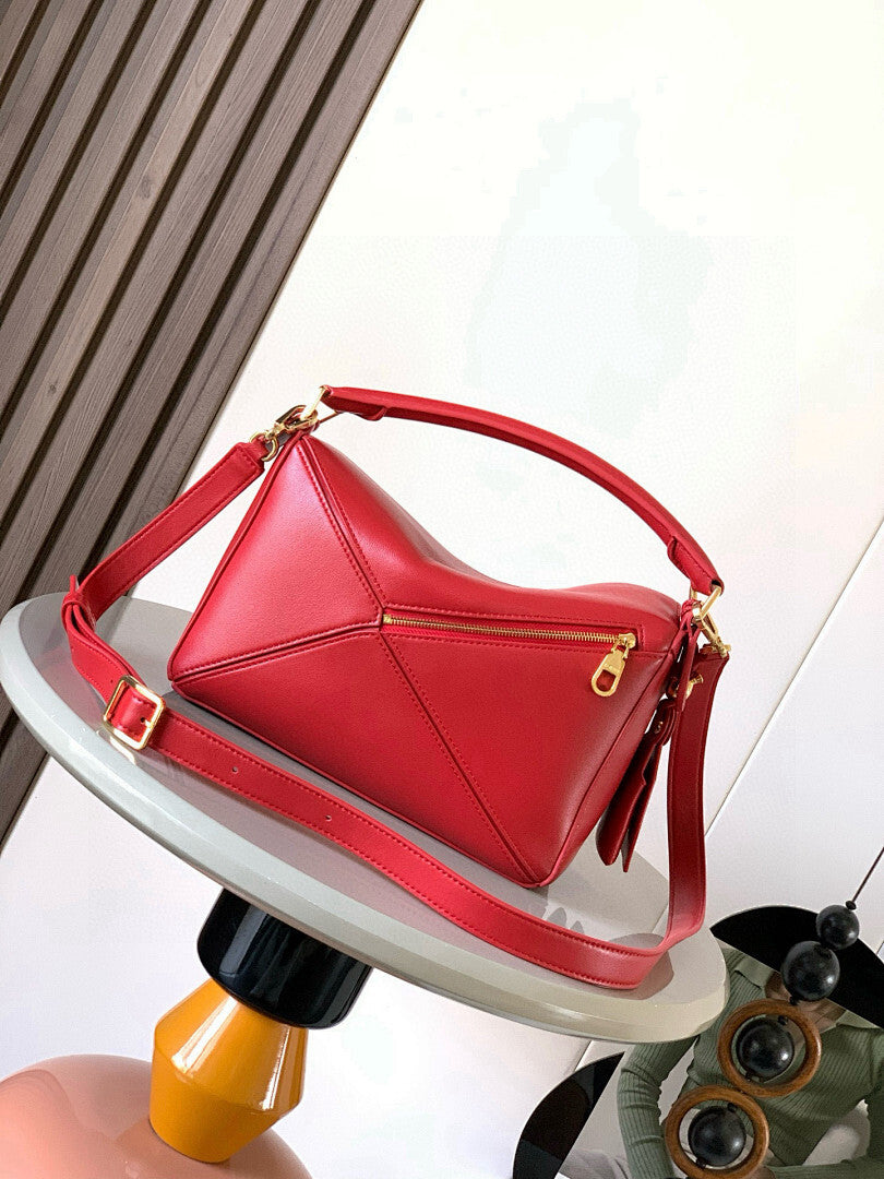 Loewe Puzzle Bag Small – Red Smooth Calfskin Leather Gold Hardware