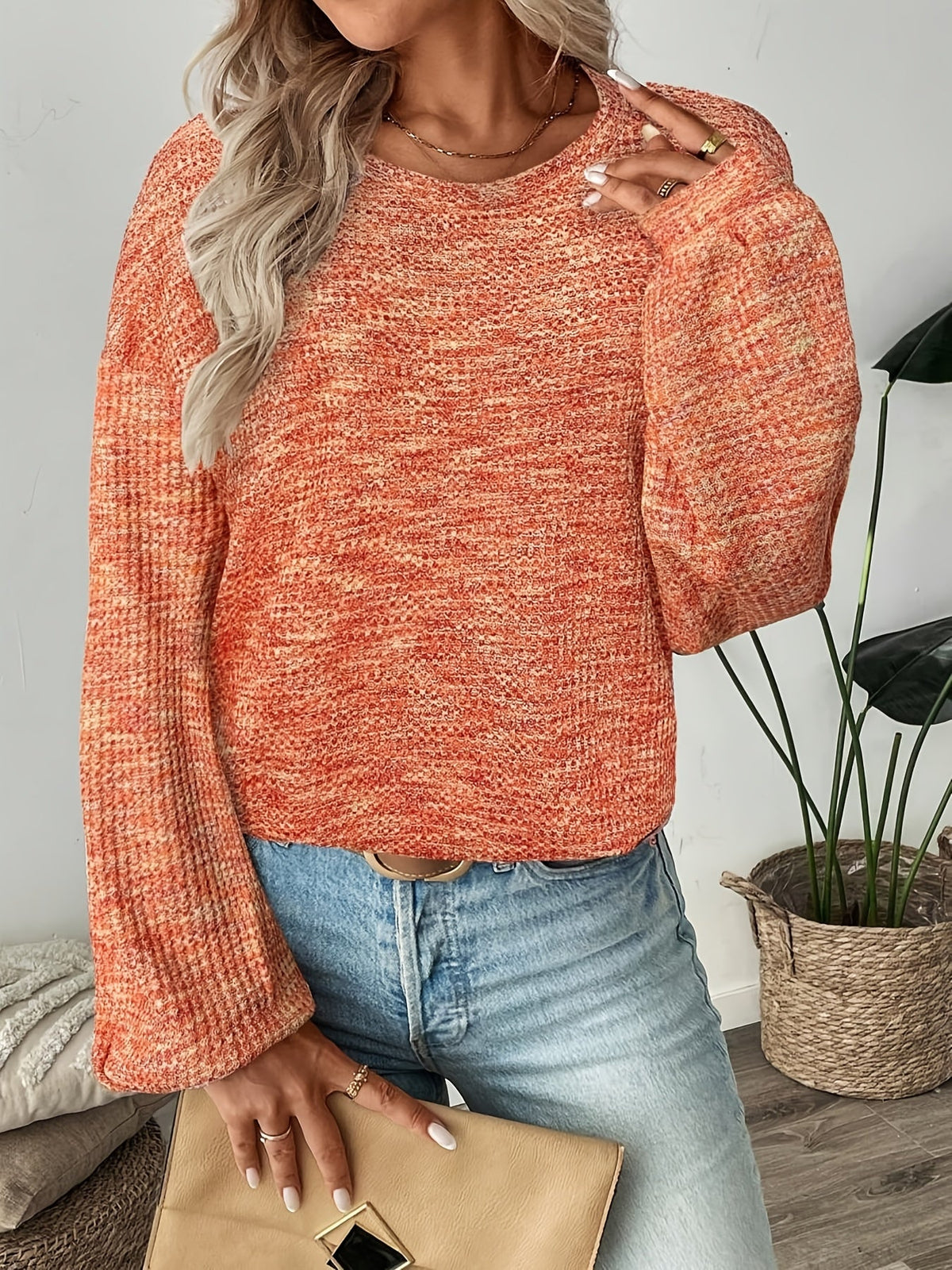 Greta | Lässiger Waffelstrick-Pullover