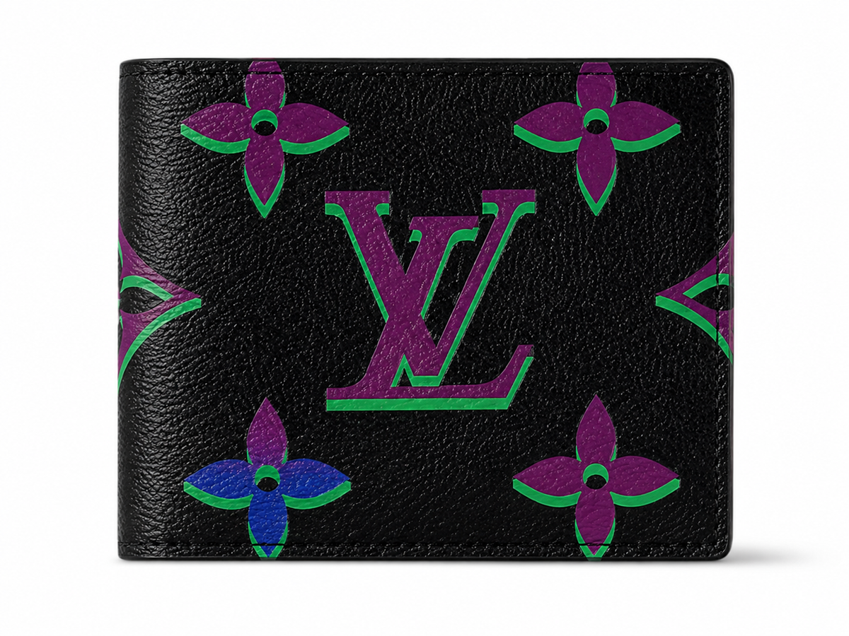 Louis Vuitton Multiple Wallet – Monogram Giant Wild at Heart Black Purple Green