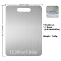 13.39 x 9.06-Inch 304 Stainless-Steel-Labeled Cutting Board with Handle in One- or Two-Piece Packs