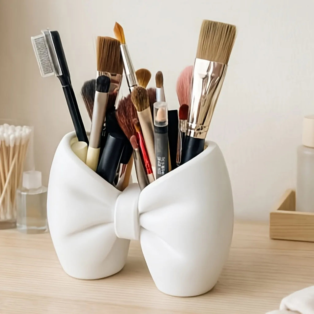 Dual Slot Bowknot Desktop Storage Holder