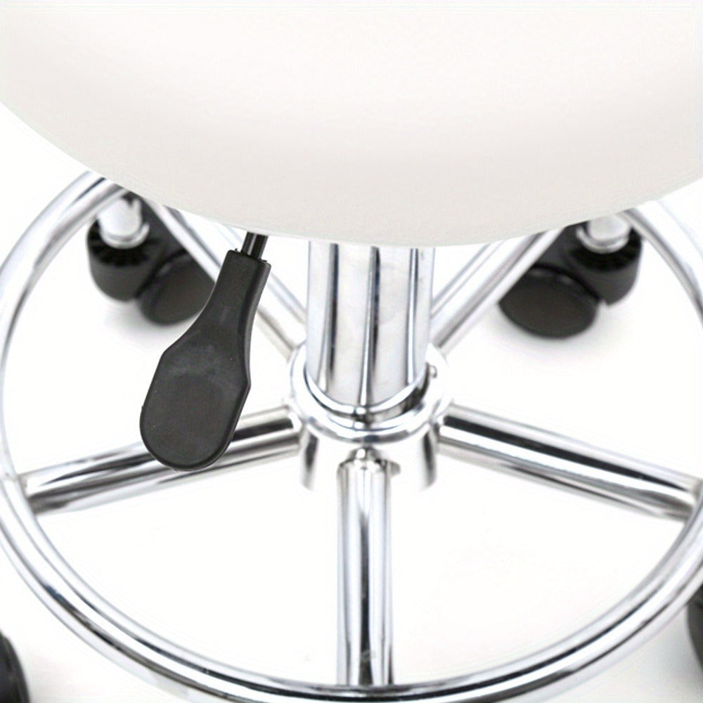 Saddle & Round Salon Stool with Backrest 360-Degree Swivel, Adjustable Height Professional Chair for Salon
