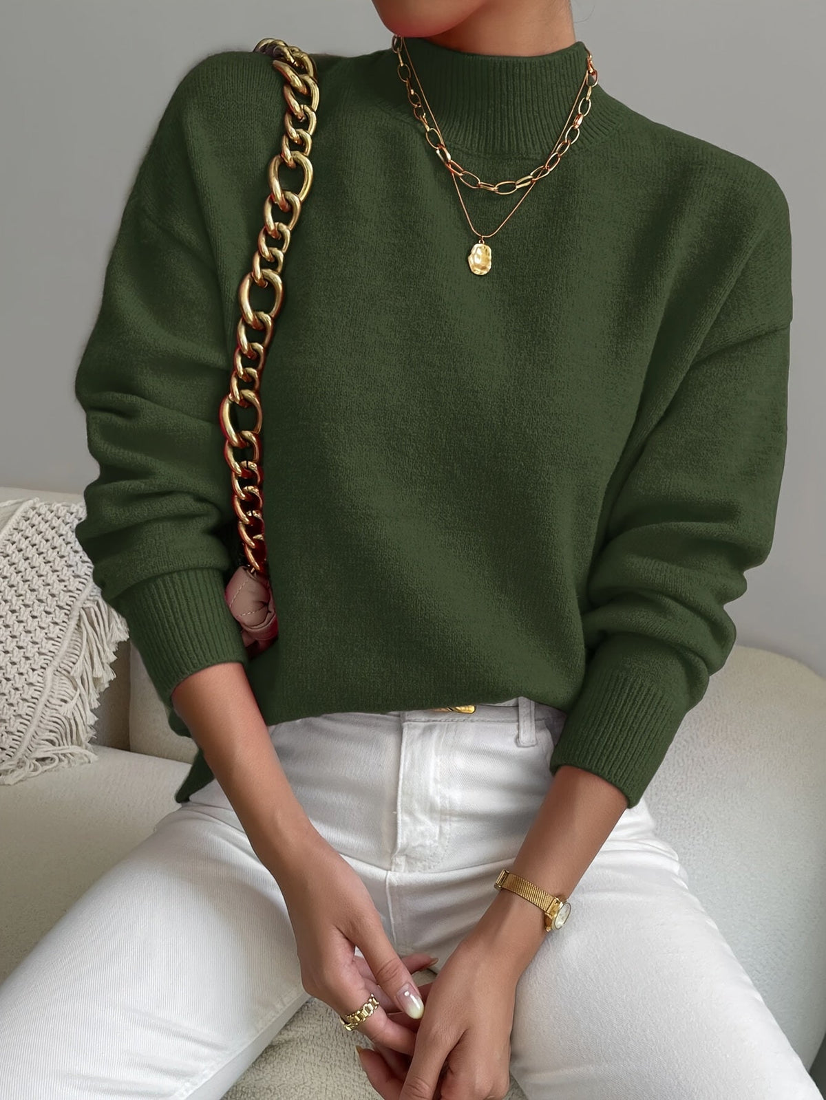 Simone | Relaxed Mock Neck Jumper