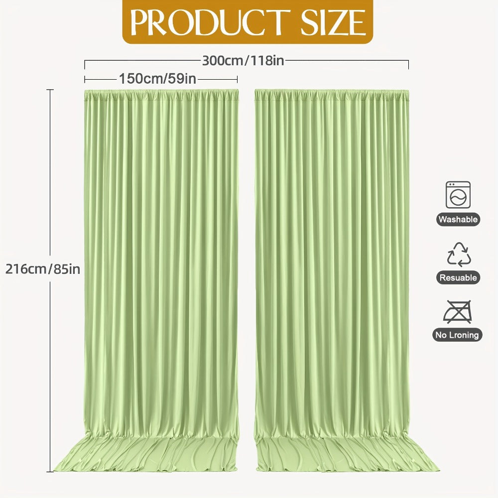 Two-Panel Photography Backdrop Curtain Set in 16 Colors with 59 x 85-Inch Panels and Pole Pockets