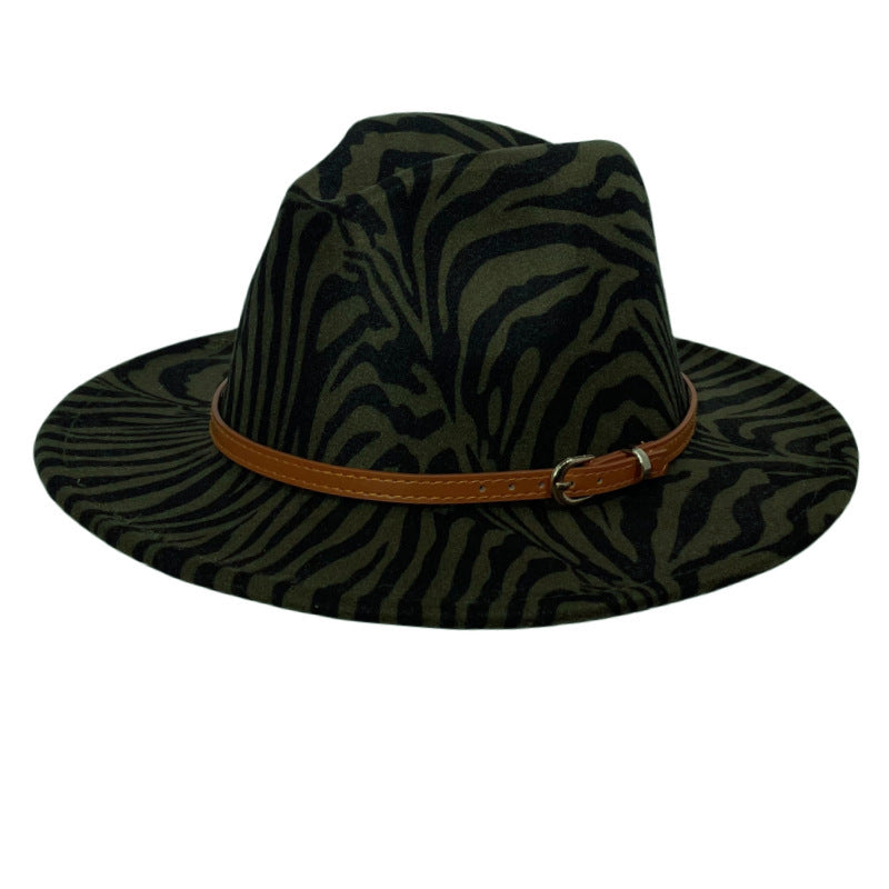 Sanderson Animal Print Felt Fedora Hat with Band