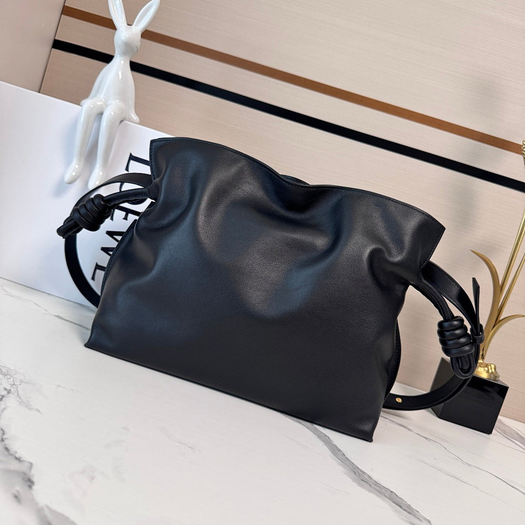 Loewe Flamenco Large Bag – Black Dark Taupe Red Colour-Block Nappa Leather