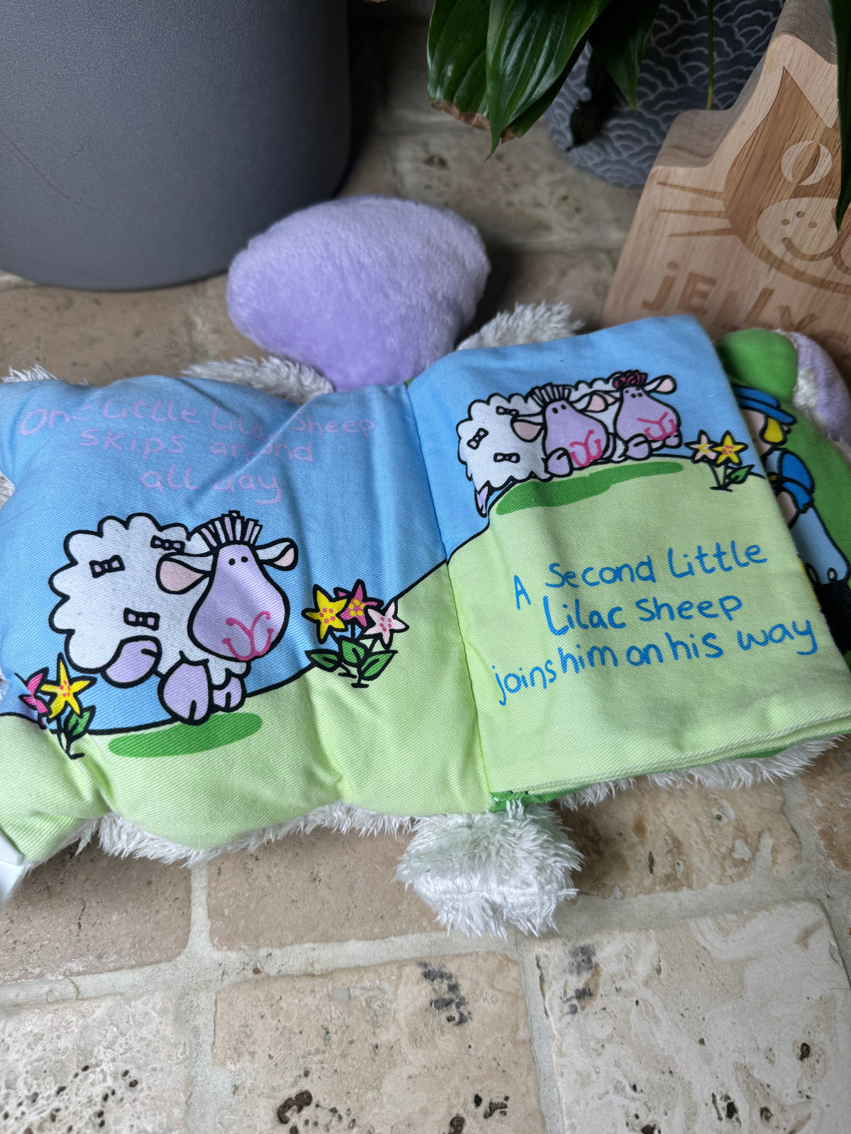 Jellykitten Lilac Lamb Plush Baby Book