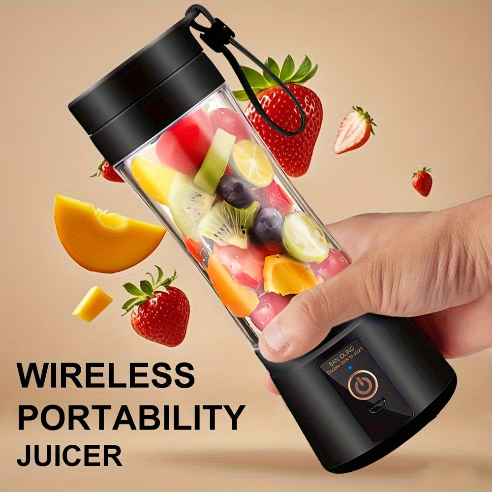 Blender Cup with USB Rechargeable 380ML and 6 Blades for Smoothies
