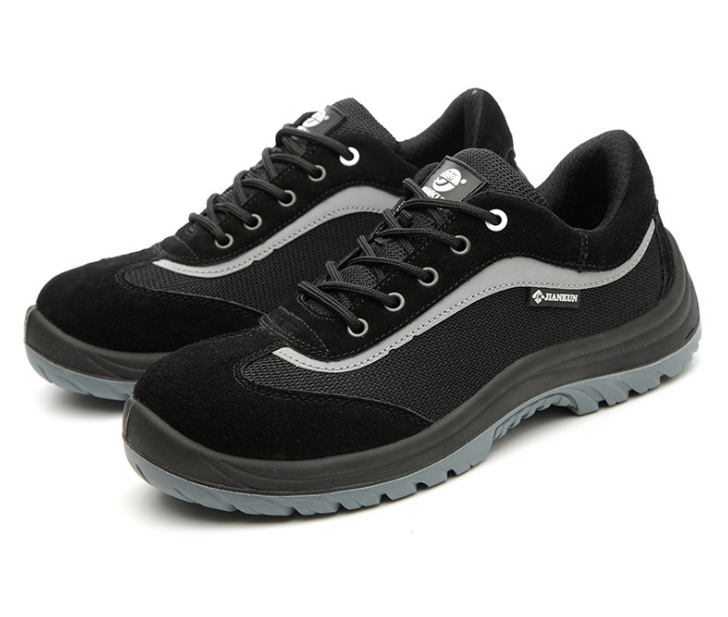 Men's Suede Leather Safety Shoes with Durable Anti-Slip Sole