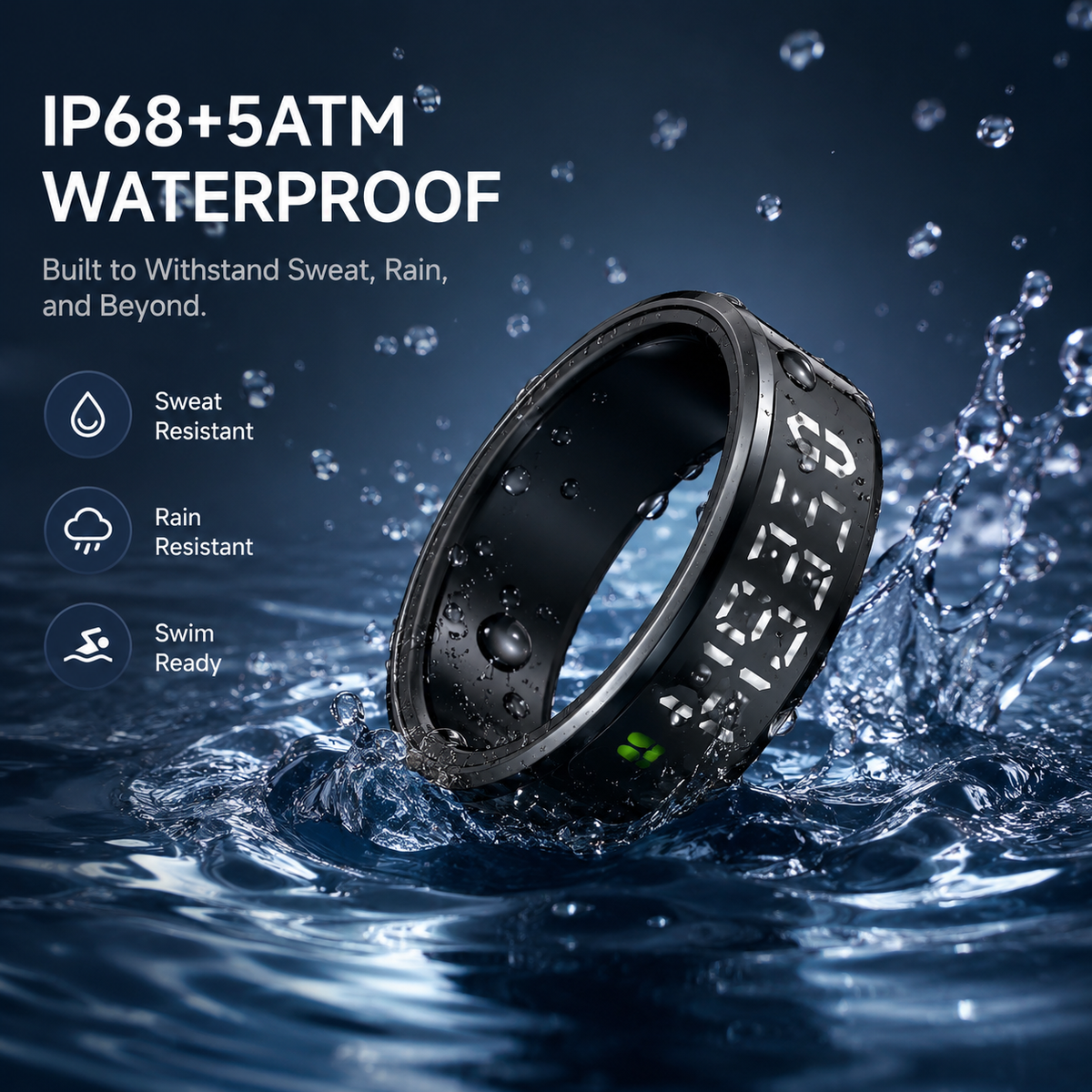 Wrongduck Anneau Intelligent Bluetooth SY1 Suivi de Santé Alertes de Vibration