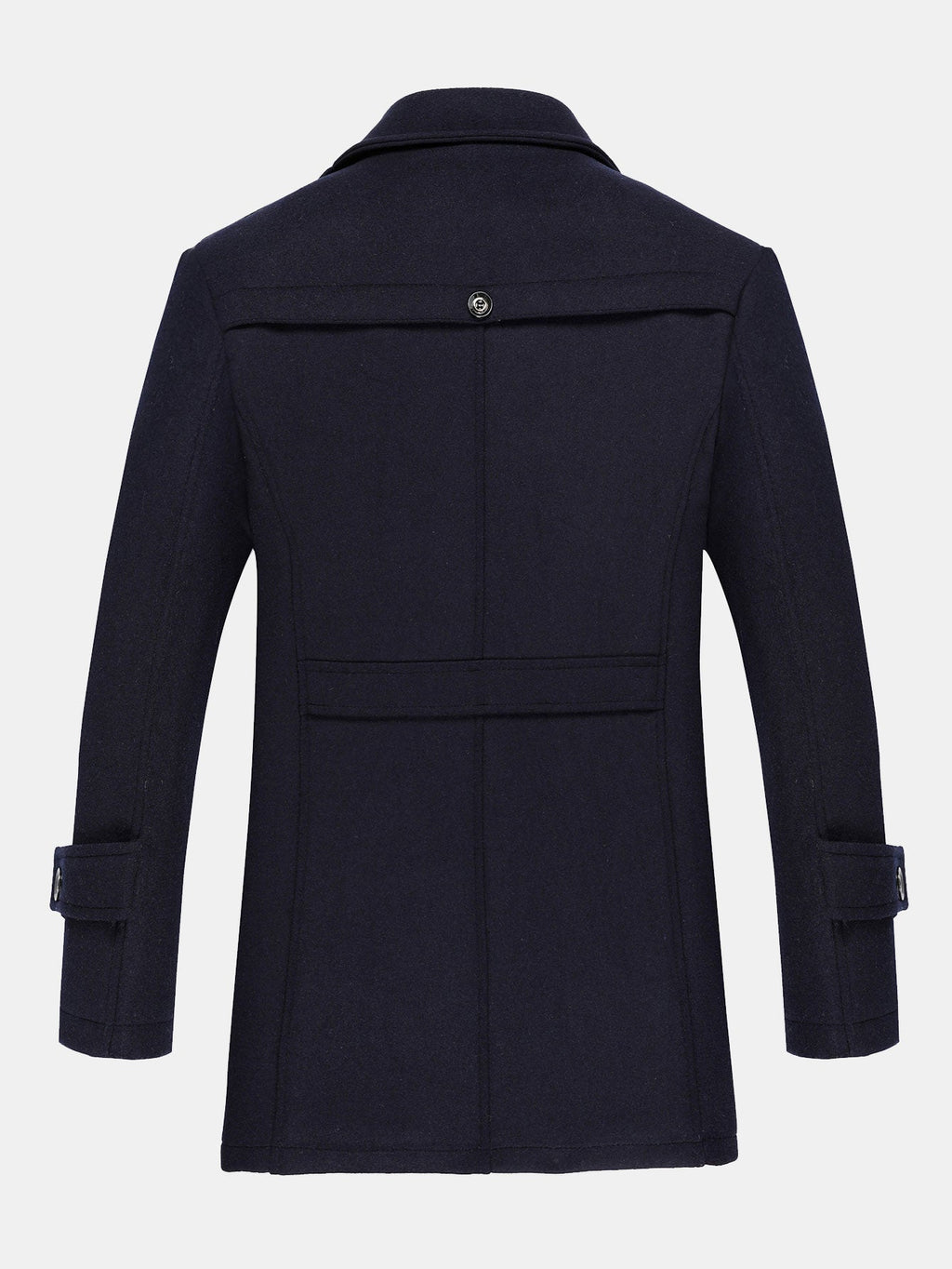 Quilted Lined Double Layer Detachable Scarf Neck Woolen Coat