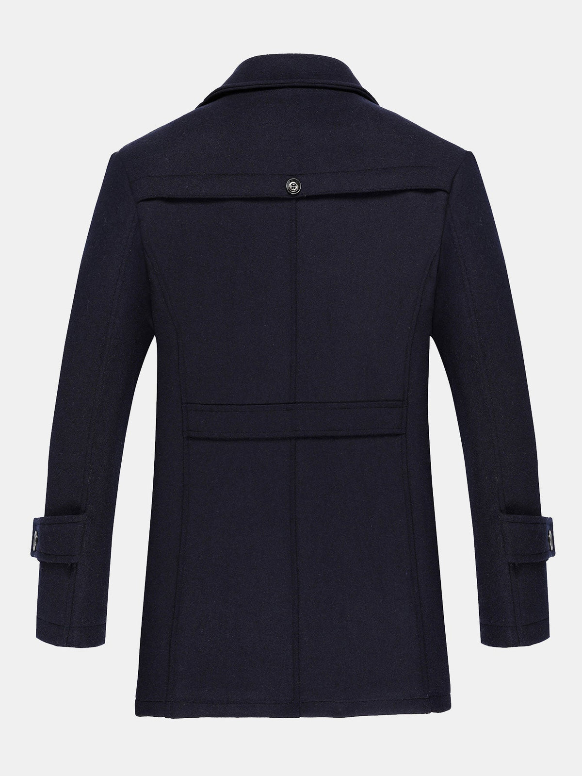Quilted Lined Double Layer Detachable Scarf Neck Woolen Coat