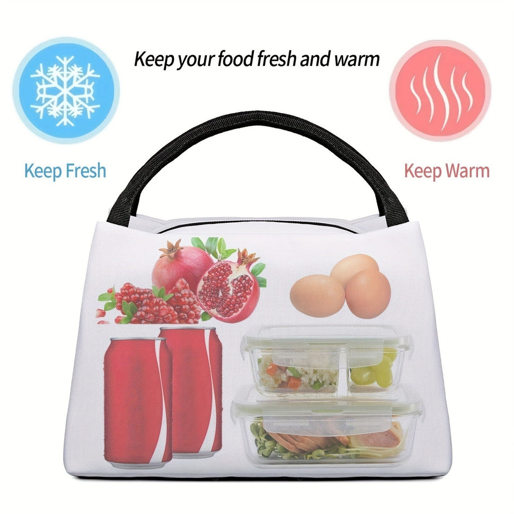 Multicolor Leopard-Print Lunch Tote with Black Handles in an 11 x 6.5 x 7-Inch Checkout Pictured