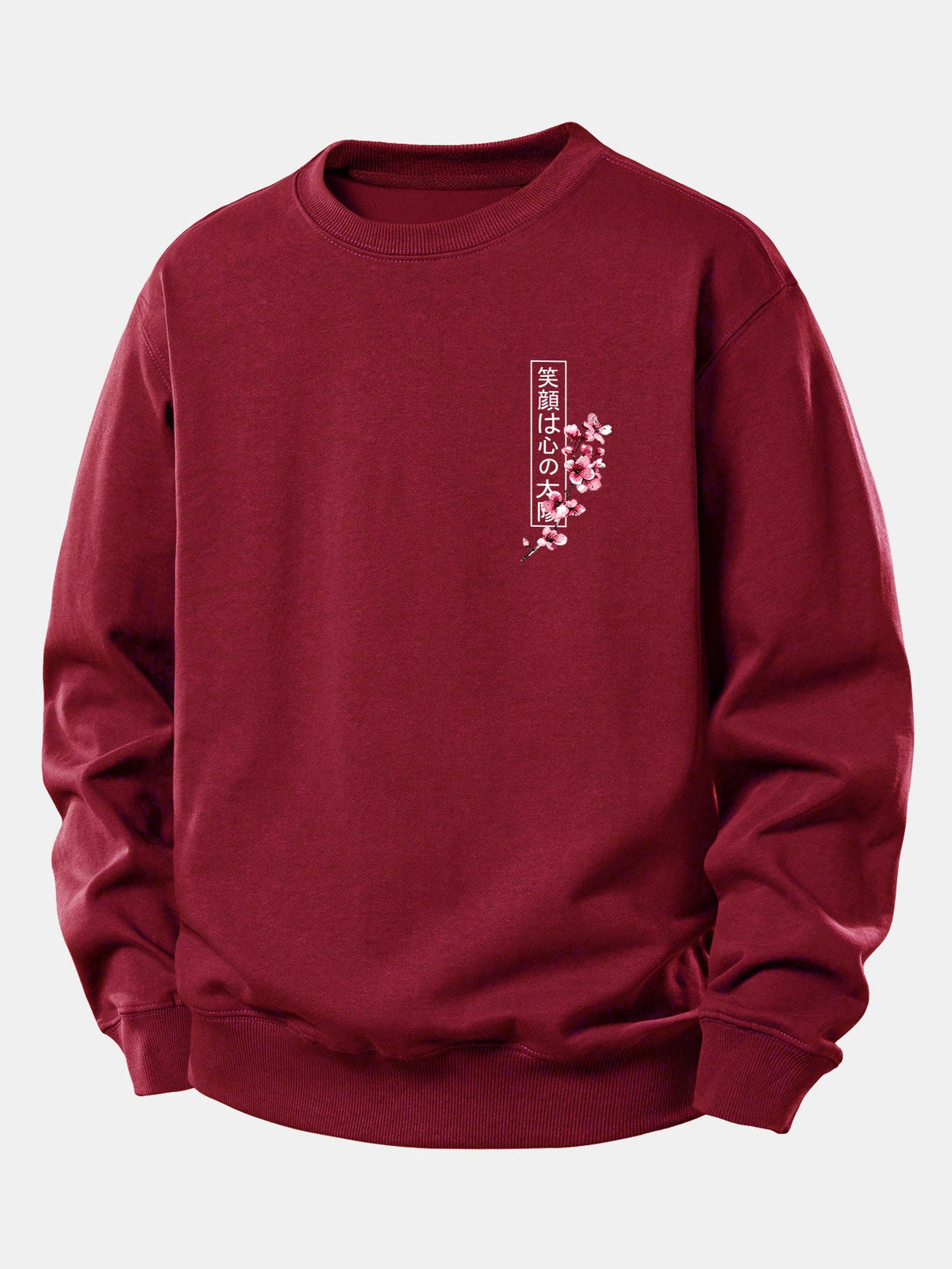 Japanese Samurai Katana Koi Fish Sakura Print Relax Fit Sweatshirt