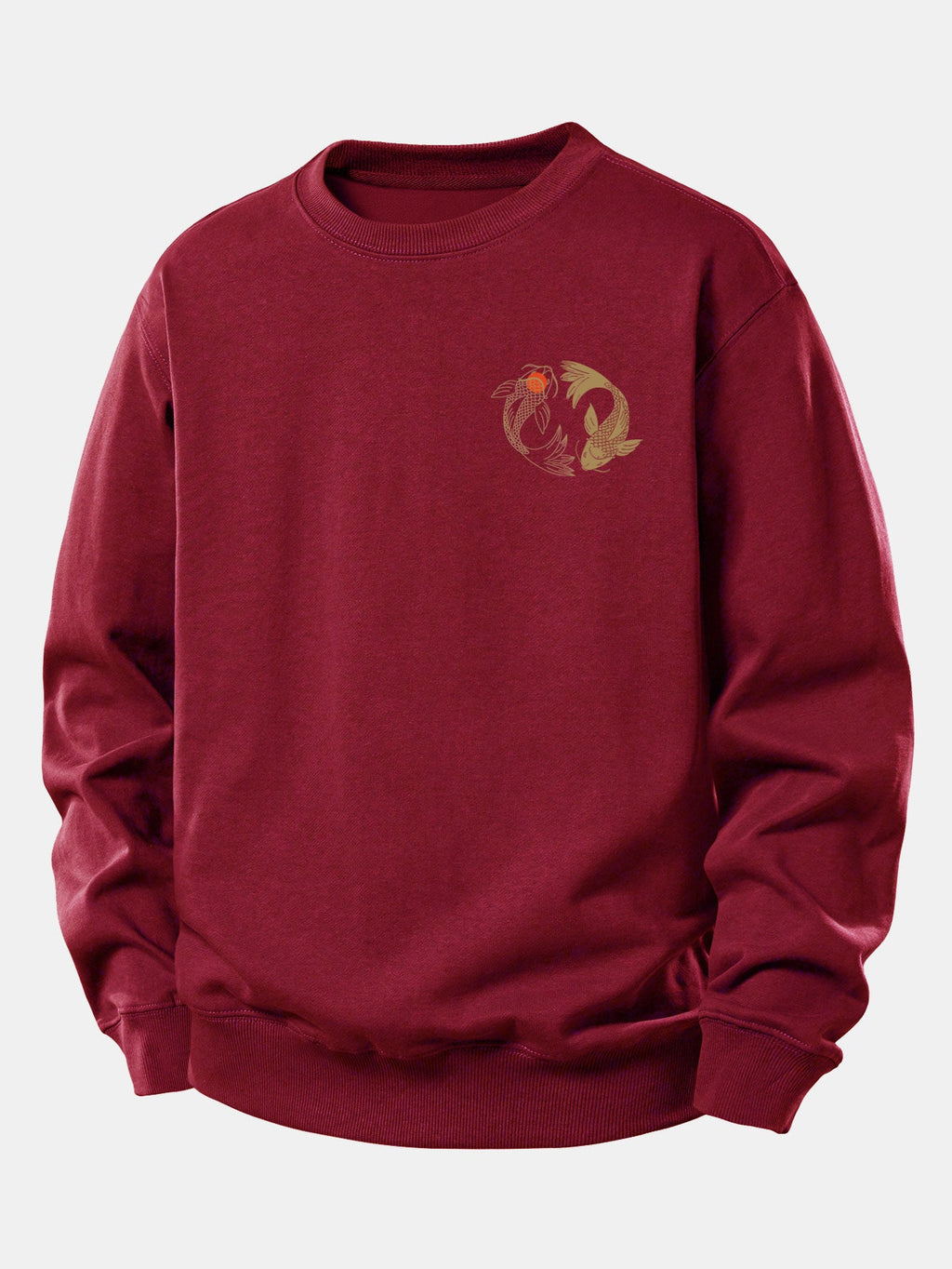 Japanese Koi Print Relax Fit Sweatshirt