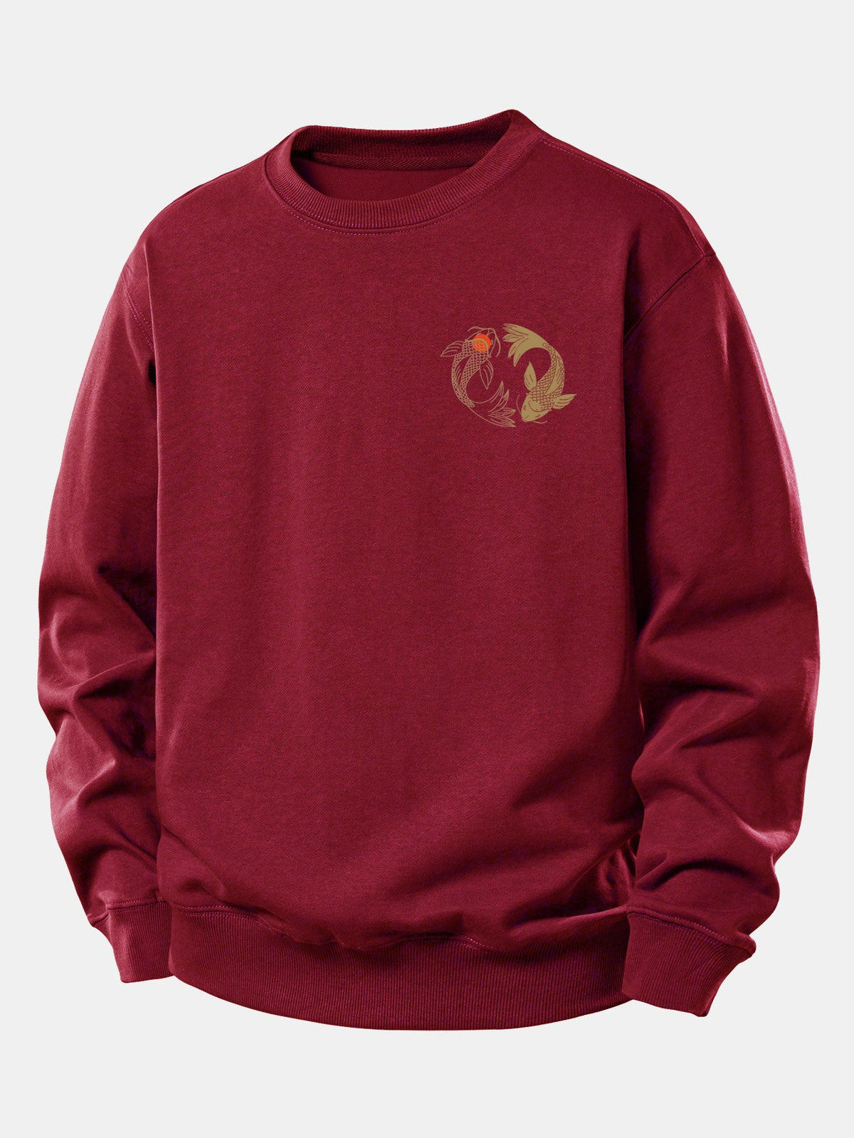 Japanese Koi Print Relax Fit Sweatshirt
