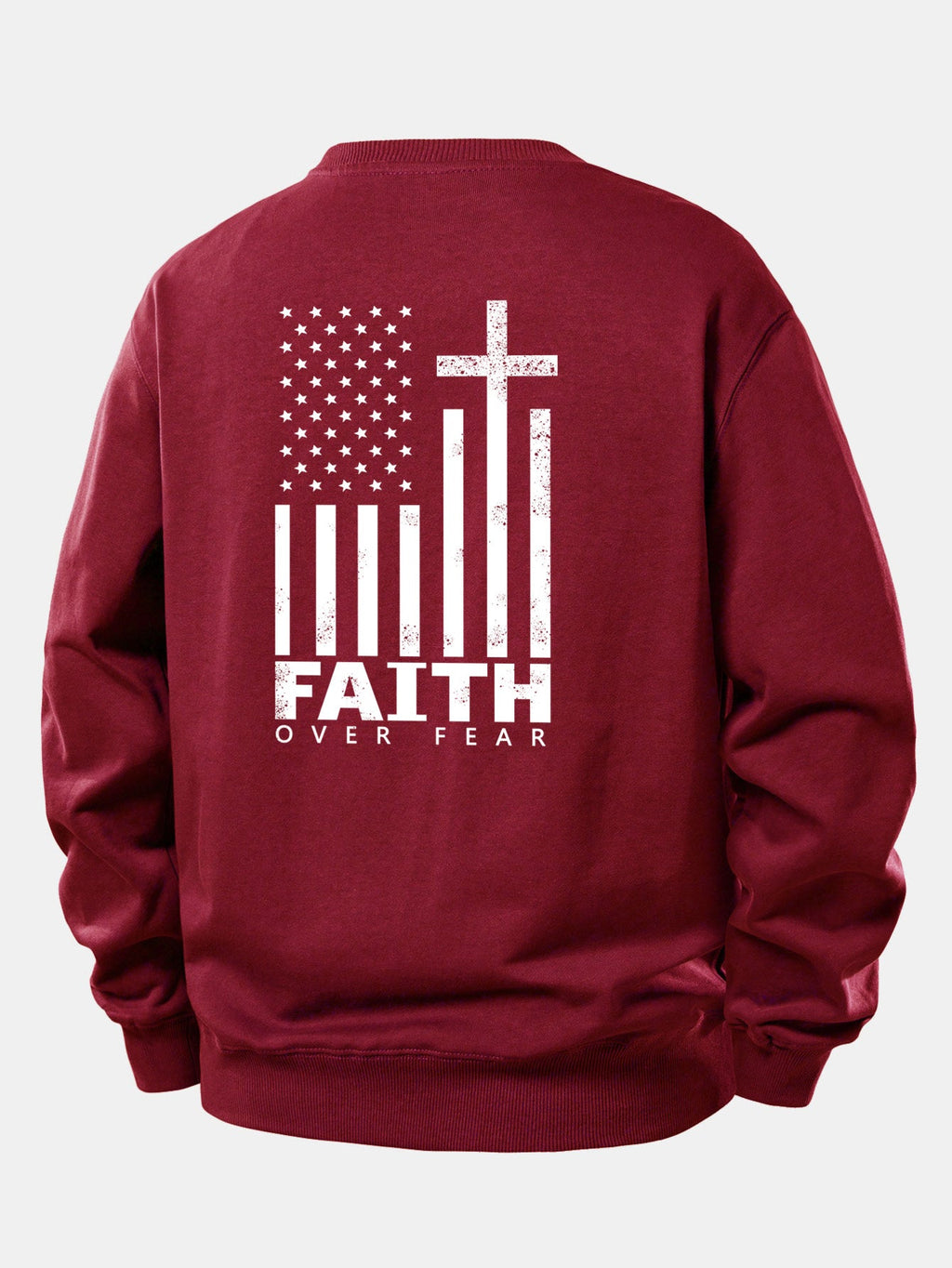 Freedom American Flag Print Relax Fit Sweatshirt