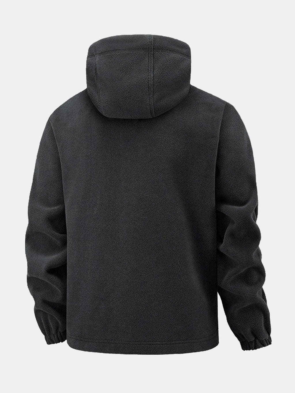 Polar Fleece Zipper Pocket Hooded Coat