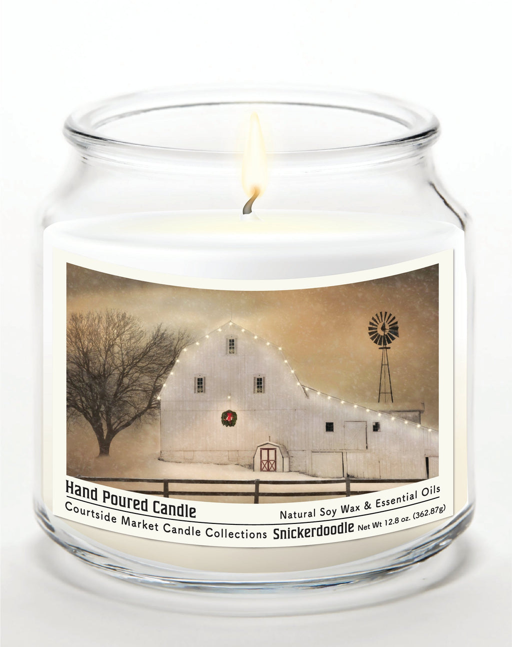 White Barn Holiday 12.8 Oz Candle Glass Jar with Brushed Silver Metal Lid