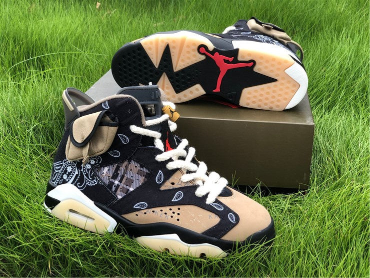 Travis Scott x Air Jordan 6 Cactus Jack – Black / Hemp / Sail