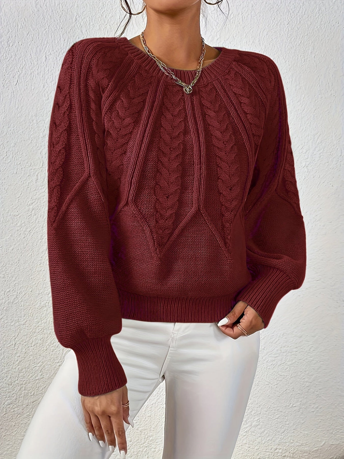 Ophelia | Entspannter Zopfmuster-Pullover