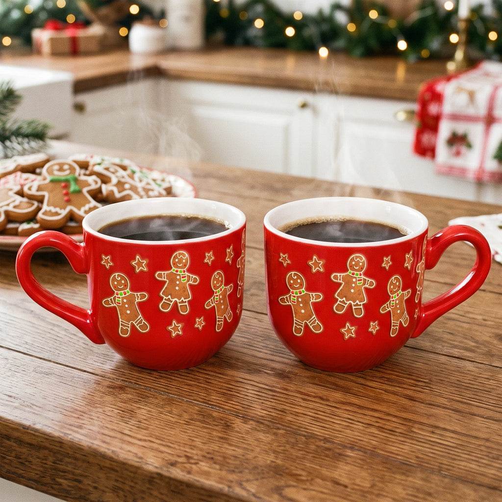 Gingerbread Folks - 2 Piece Ceramic Mug Set