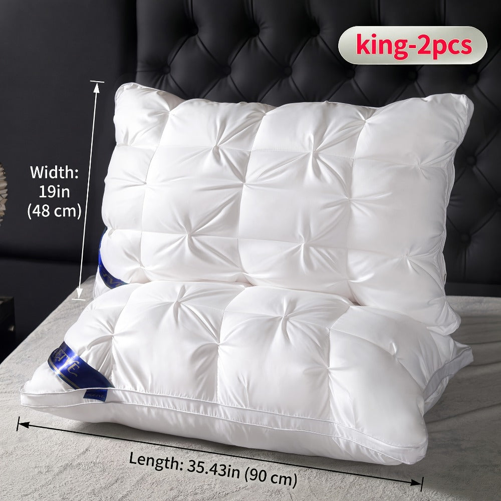 Luxury Hotel Pillows 2PCS, Cool Breathable Pillow Insert, Fluffy Resilient Neck Support, Comfortable Sleeping Pillow