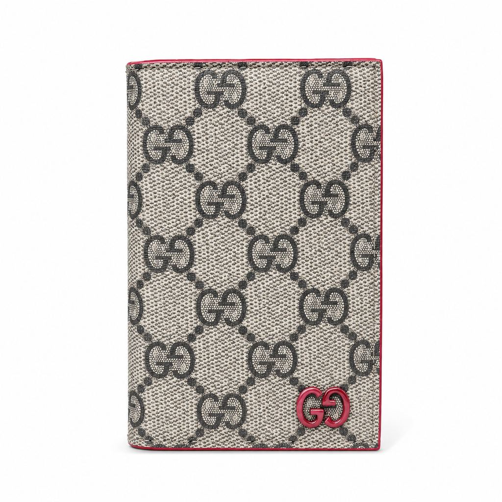 Gucci GG Supreme Card Holder Wallet – Beige Canvas Pink GG Hardware