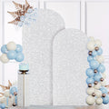 Glitter Sequin Arch Cover 2 Set 6Ft & 7.2Ft Metallic Spandex Payette Panel Wedding Arch Backdrop Cover for Wedding Ceremony, Birthday Party, Bridal Shower & Event Decoration