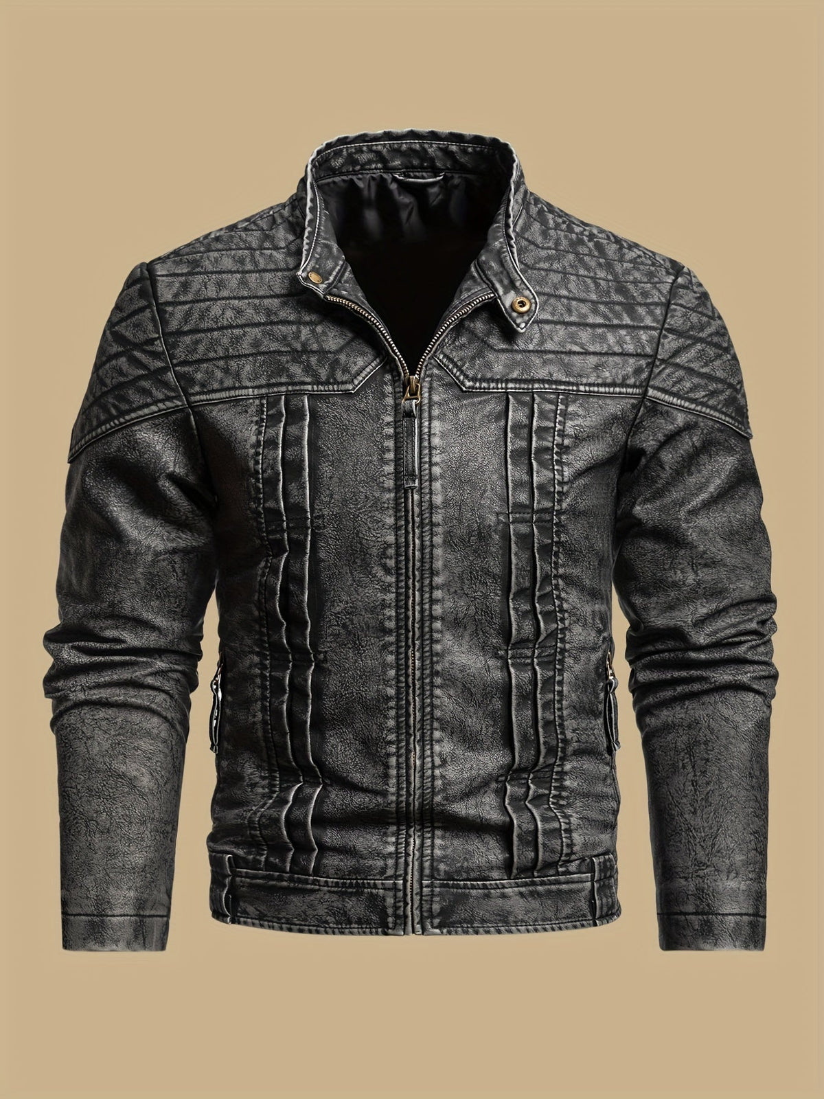 Hartley | Vintage-Bikerjacke im Used-Look