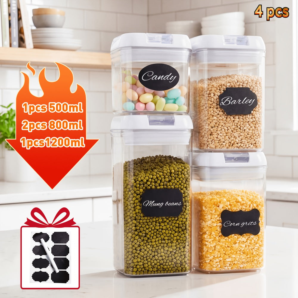 Food Storage Containers, Airtight Plastic Kitchen Organizer Set with Leak-Proof Lids for Meals and Leftovers