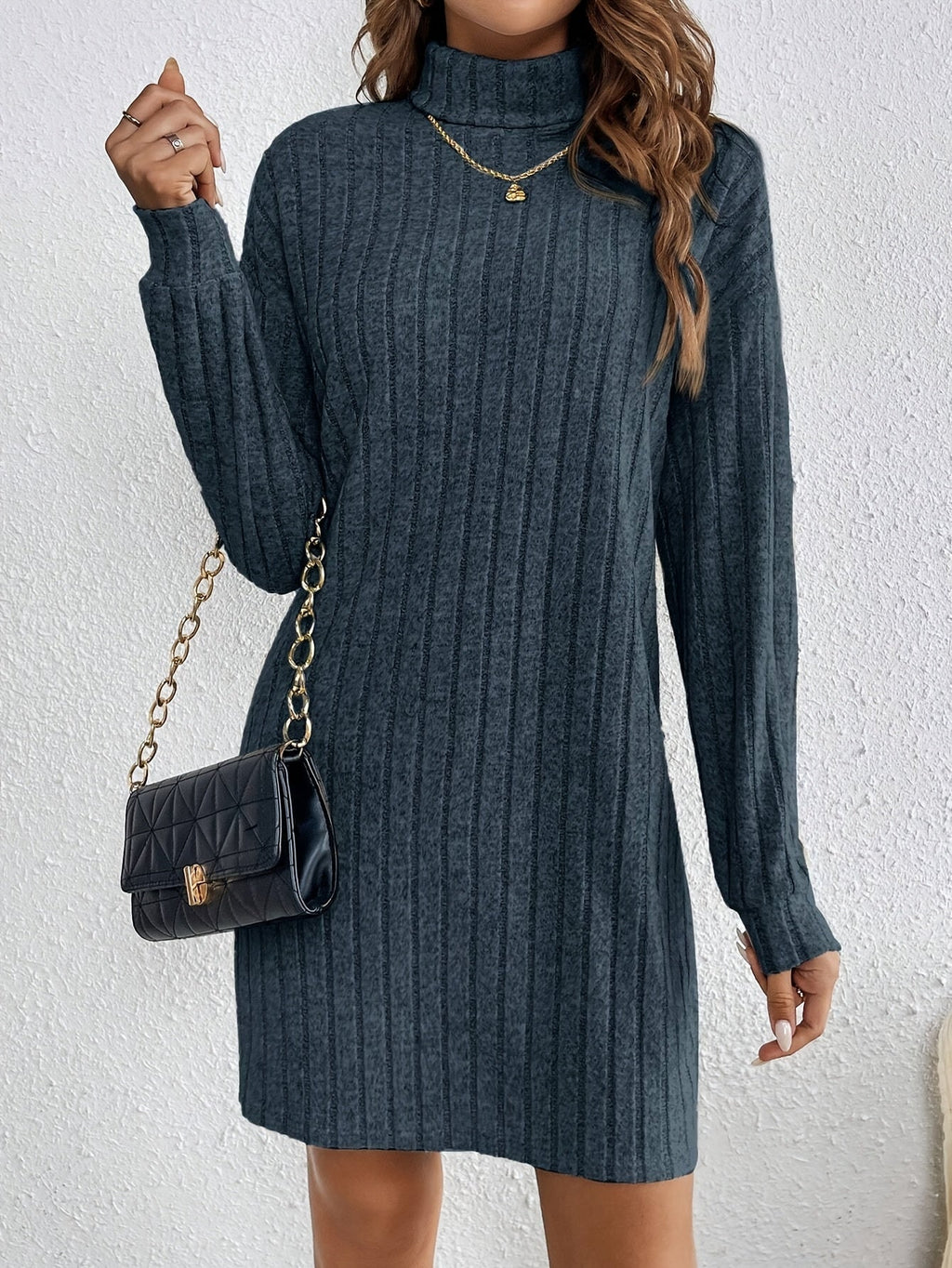 Beverly | Ribbed Textured Sweater Dress