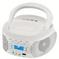 Bluetooth CD Player Boombox with FM Radio, Portable CD Boombox with AUX USB Playback, Earphone Jack
