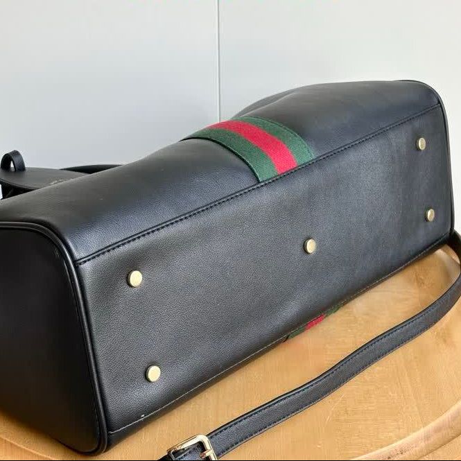 Gucci 1955 Horsebit Boston Bag — Black Leather