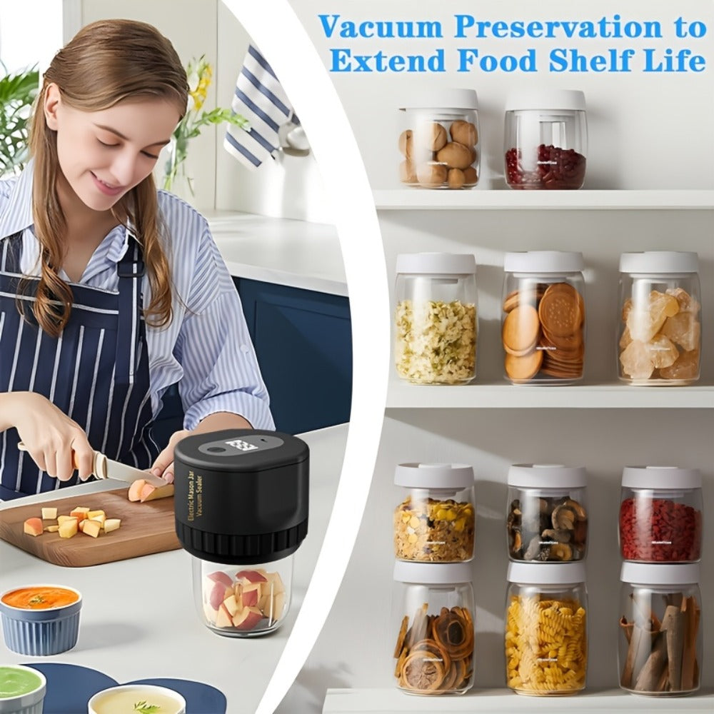 Vacuum Sealer Kit with Regular- and Wide-Mouth Adapters and Lid Accessories and Charging Cable
